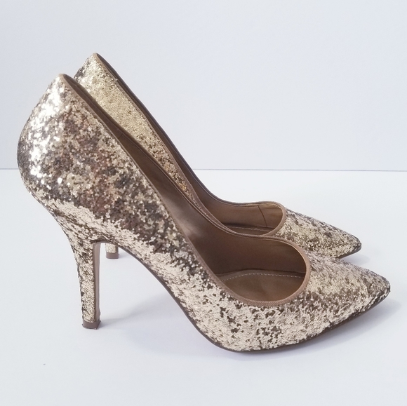 Aldo Gold Glitter Pumps Size 39 EUC